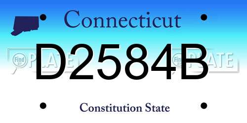 D2584B Connecticut License Plate