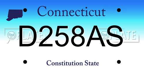 D258AS Connecticut License Plate