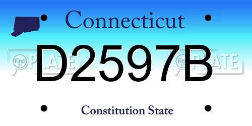 D2597B Connecticut License Plate