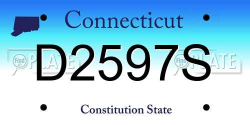 D2597S Connecticut License Plate
