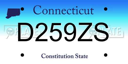 D259ZS Connecticut License Plate