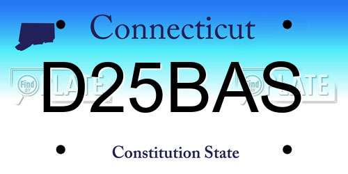 D25BAS Connecticut License Plate