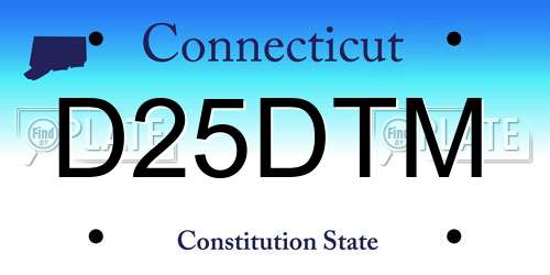D25DTM Connecticut License Plate