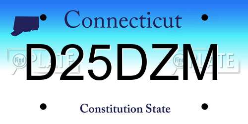 D25DZM Connecticut License Plate
