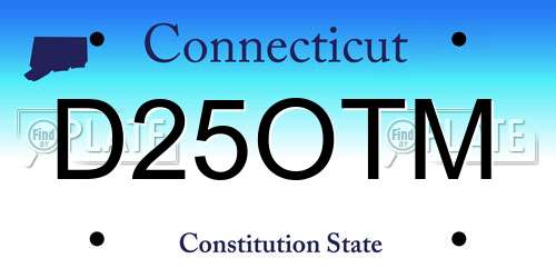D25OTM Connecticut License Plate