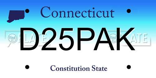 D25PAK Connecticut License Plate