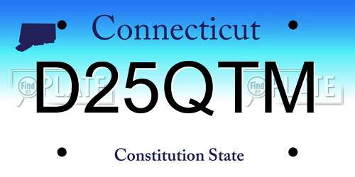 D25QTM Connecticut License Plate