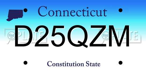 D25QZM Connecticut License Plate