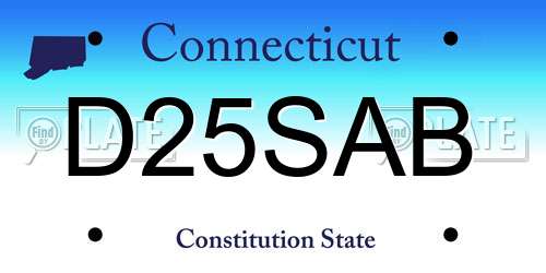 D25SAB Connecticut License Plate