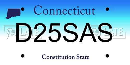 D25SAS Connecticut License Plate