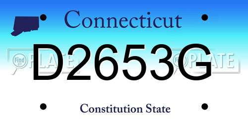 D2653G Connecticut License Plate