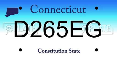 D265EG Connecticut License Plate