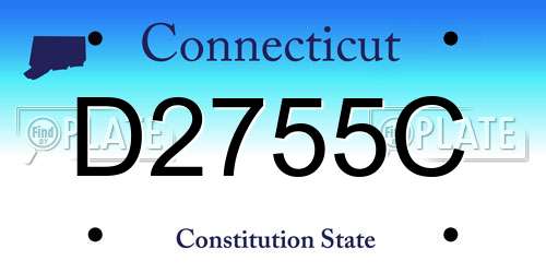 D2755C Connecticut License Plate
