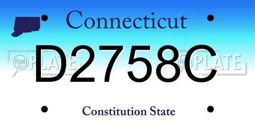 D2758C Connecticut License Plate