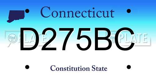 D275BC Connecticut License Plate