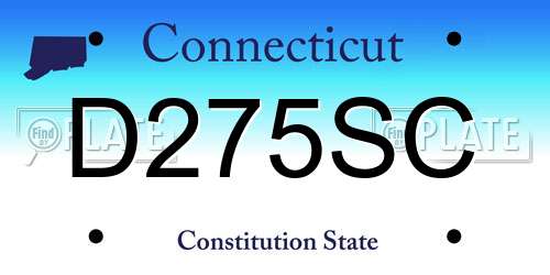 D275SC Connecticut License Plate
