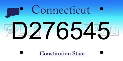 D276545 Connecticut License Plate