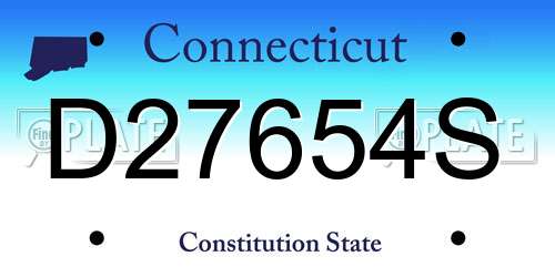 D27654S Connecticut License Plate
