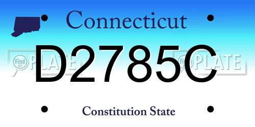 D2785C Connecticut License Plate