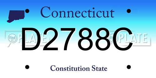D2788C Connecticut License Plate