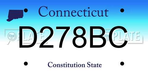 D278BC Connecticut License Plate