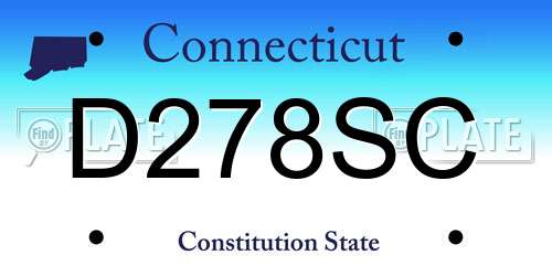 D278SC Connecticut License Plate