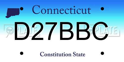 D27BBC Connecticut License Plate