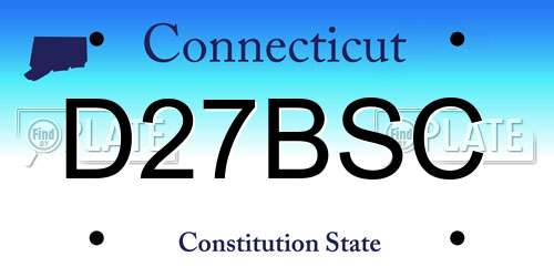 D27BSC Connecticut License Plate