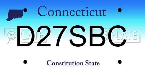 D27SBC Connecticut License Plate