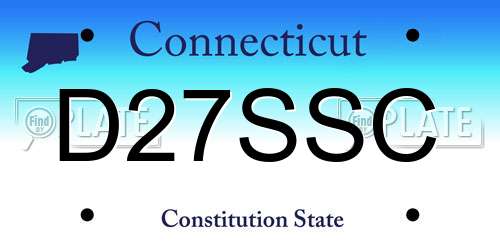 D27SSC Connecticut License Plate