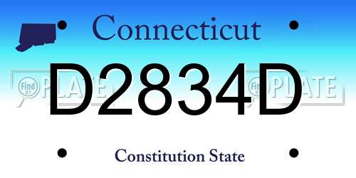 D2834D Connecticut License Plate