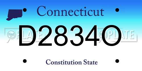 D2834O Connecticut License Plate