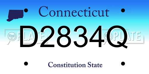 D2834Q Connecticut License Plate