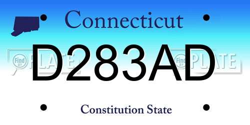 D283AD Connecticut License Plate