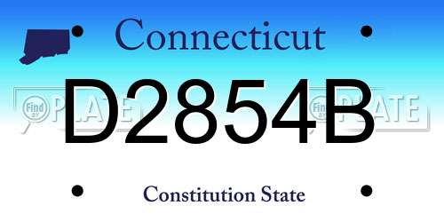 D2854B Connecticut License Plate