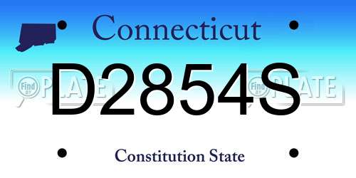 D2854S Connecticut License Plate