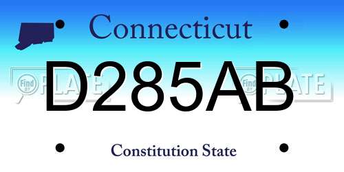 D285AB Connecticut License Plate