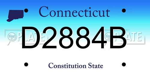 D2884B Connecticut License Plate