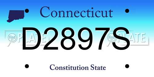 D2897S Connecticut License Plate