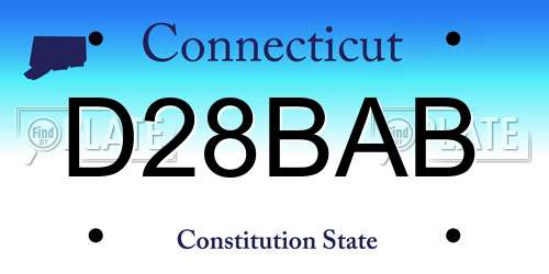 D28BAB Connecticut License Plate