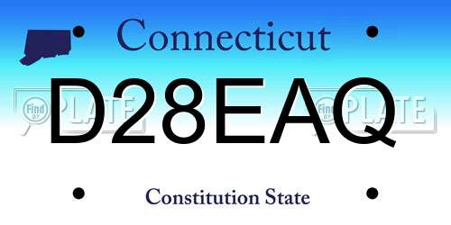 D28EAQ Connecticut License Plate