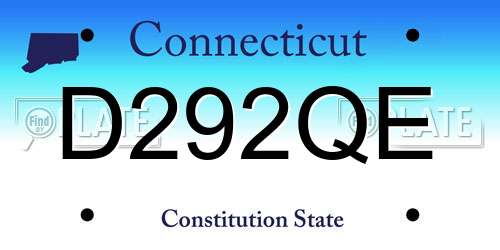 D292QE Connecticut License Plate