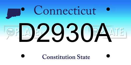 D2930A Connecticut License Plate