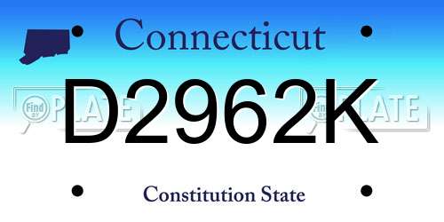 D2962K Connecticut License Plate