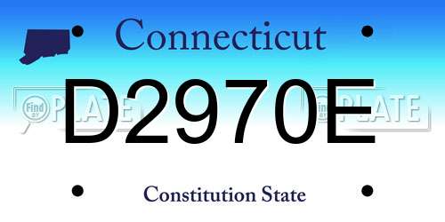 D2970E Connecticut License Plate
