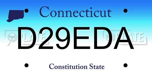 D29EDA Connecticut License Plate