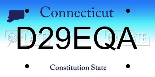 D29EQA Connecticut License Plate