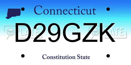 D29GZK Connecticut License Plate