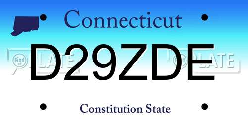 D29ZDE Connecticut License Plate