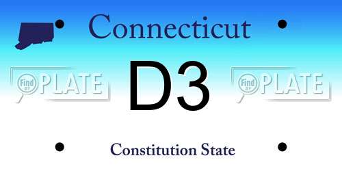 D3 Connecticut License Plate